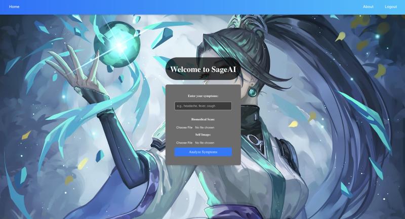 SageAI symptom analysis screen